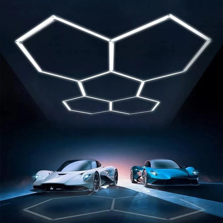 5-14 x lampada LED esagonale officina garage parete soffitto luce illuminazione