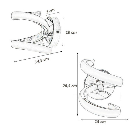 Applique A Parete Stilizzato 9 W Spirale Argento Tre Colorazioni Di Luce E58-a3c
