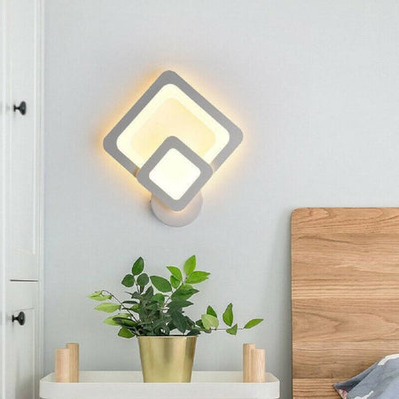 Applique Moderno Led Rombo 12w Lampada Da Parete Tre Colorazione Di Luce E82-b3c