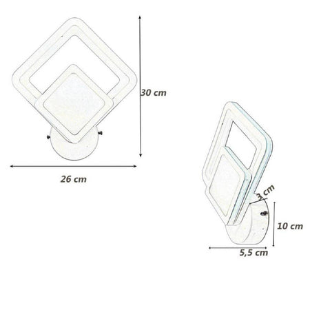 Applique Moderno Led Rombo 12w Lampada Da Parete Tre Colorazione Di Luce E82-b3c