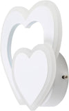 Applique Led Parete Forma Doppio Cuore Moderno 12w 3 Modalità Colore Luce E83-3c