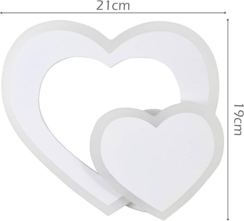 Applique Led Parete Forma Doppio Cuore Moderno 12w 3 Modalità Colore Luce E83-3c