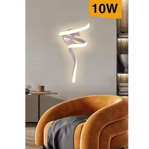 Applique Led Curvo 10 W Lampada Da Parete Stilizzata 3 Colorazioni Luce Aq19-3c