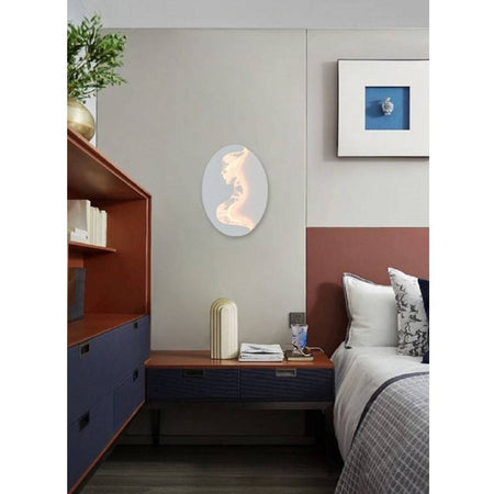 Applique Led 7w A Muro Con Raffigurazione Volto Donna 3 Colorazione Luce Aq12-3c