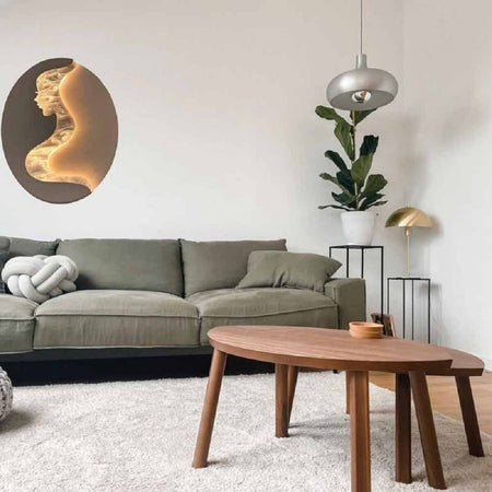Applique Led 7w A Muro Con Raffigurazione Volto Donna 3 Colorazione Luce Aq12-3c