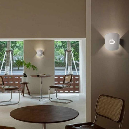 Applique A Parete Con Raffigurazione Tazza Del Caffè Lampada Attacco G9 Ip20 Aq45