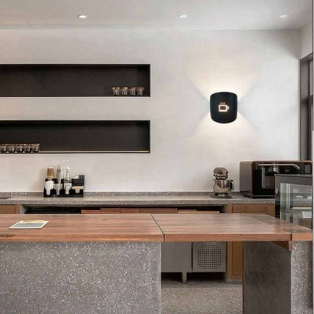 Applique A Parete Con Raffigurazione Tazza Del Caffè Lampada Attacco G9 Ip20 Aq45