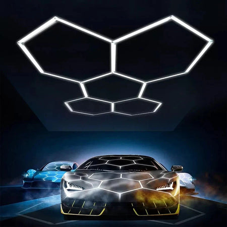 5-14 x lampada LED esagonale officina garage parete soffitto luce illuminazione