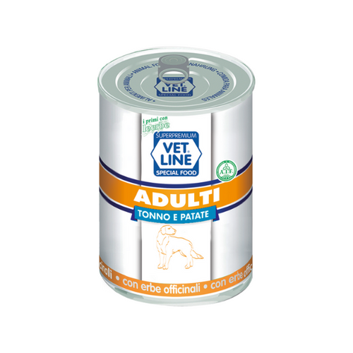 Vet Line mangime umido cani adulti tonno e patate 400 gr