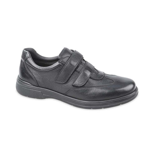 VALLEVERDE Scarpa uomo in pelle nera con doppio strappo 36820