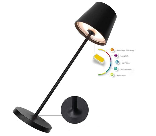Lampada luce led da tavolo touch ricaricabile usb con 3 tonalità di colore senza fili