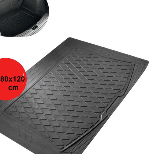 Tappetino Protezione Bagagliaio PVC Universale Antiscivolo 80x120 cm Nero