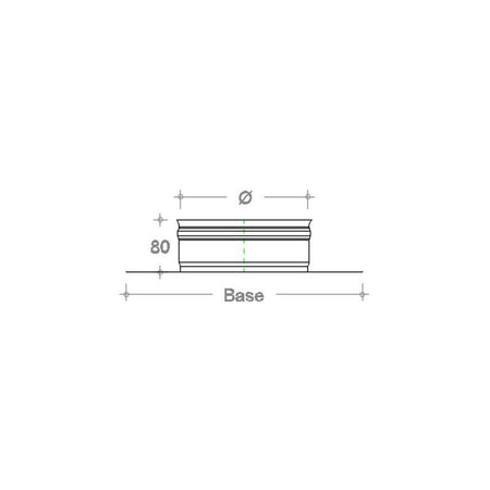 Base forata rame da 30x30cm a innesto M tondo variabile