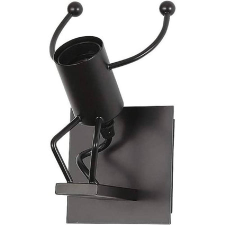 Applique Da Parete Decorativo Forma Omino Che Salta In Metallo Attacco E27 Aq50