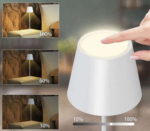 Lampada luce led da tavolo touch ricaricabile usb con 3 tonalità di colore senza fili