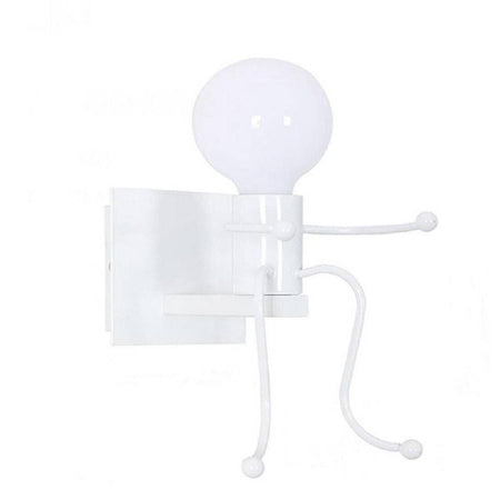 Applique Da Parete Decorativo Forma Di Omino Seduto In Metallo Attacco E27 Aq51