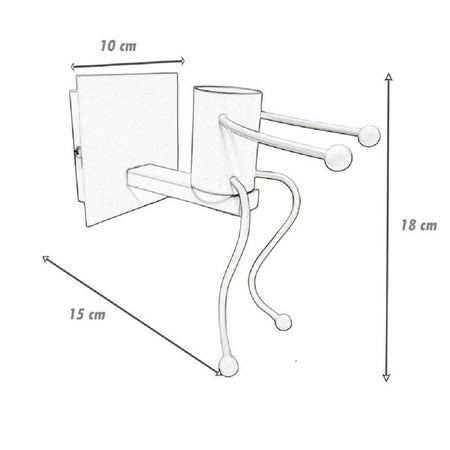 Applique Da Parete Decorativo Forma Di Omino Seduto In Metallo Attacco E27 Aq51