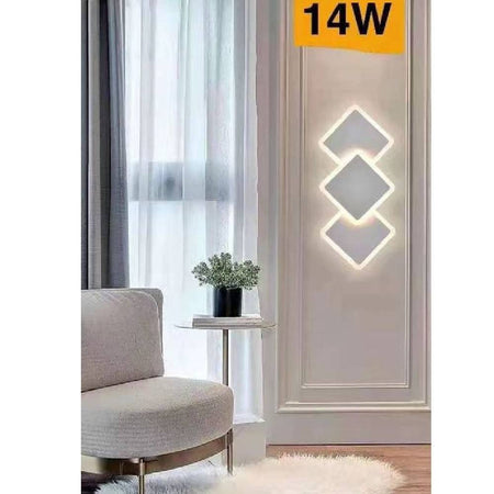 Applique Moderno Triplo Rombi A Led 14w Da Parete 3 Colorazioni Di Luce Aq31-b3c