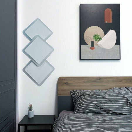 Applique Moderno Triplo Rombi A Led 14w Da Parete 3 Colorazioni Di Luce Aq31-b3c