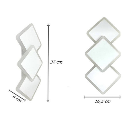 Applique Moderno Triplo Rombi A Led 14w Da Parete 3 Colorazioni Di Luce Aq31-b3c