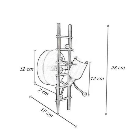 Applique Da Parete Decorativo Forma Omino Sulla Scala In Metallo Attacco E27 Aq49