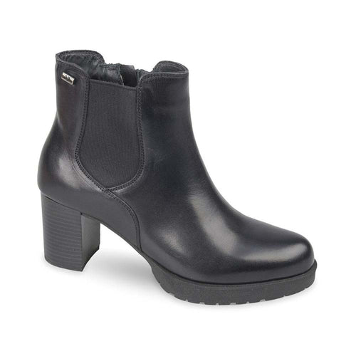VALLEVERDE Tronchetto donna con tacco in pelle nero 49360