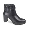VALLEVERDE Tronchetto donna con tacco in pelle nero 49362