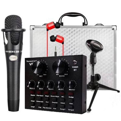 Kit Per Registrazione Audio Con Effetti Sonori Live Scheda E Microfono Supporto