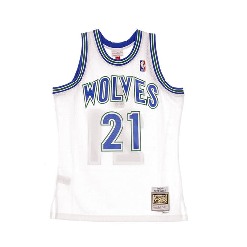 MITCHELL & NESS Canotta Basket Uomo Nba Swingman Jersey Hardwood Classics No.21 Kevin Garnett 1995-96 Mintim Home Original Team Colors da uomo