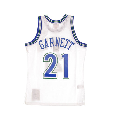 MITCHELL &amp; NESS Canotta Basket Uomo Nba Swingman Jersey Hardwood Classics No.21 Kevin Garnett 1995-96 Mintim Home Original Team Colors da uomo