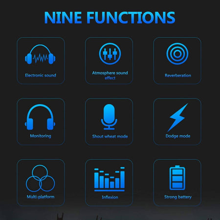 Kit Per Registrazione Audio Con Effetti Sonori Live Scheda E Microfono Supporto