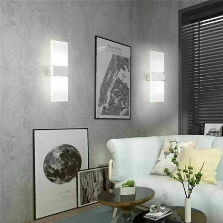 Applique Led Rettangolare 10w Parete Doppia Emissione 3 Colorazioni Luce E37-b3c