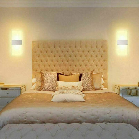 Applique Led Rettangolare 10w Parete Doppia Emissione 3 Colorazioni Luce E37-b3c