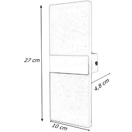 Applique Led Rettangolare 10w Parete Doppia Emissione 3 Colorazioni Luce E37-b3c