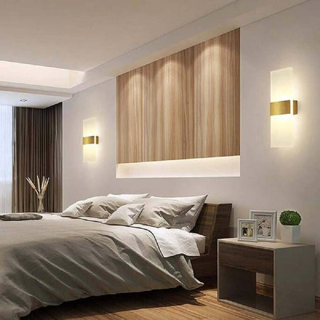 Applique Led Rettangolare 10w Parete Doppia Emissione 3 Colorazione Luce E37-c3c