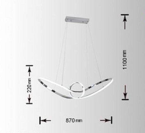 Lampadario Led Moderno Argento A Sospensione 38 Watt Luce 6500k 4000k 3000k A07