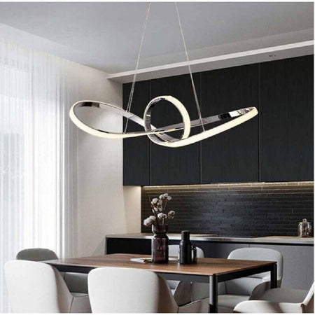 Lampadario Led Moderno Argento A Sospensione 38 Watt Luce 6500k 4000k 3000k A07