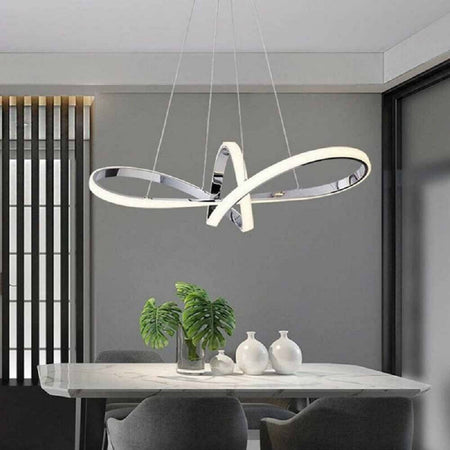 Lampadario Led Moderno Argento A Sospensione 38 Watt Luce 6500k 4000k 3000k A07