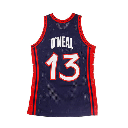 MITCHELL &amp; NESS Canotta Basket Uomo Nba Authentic Jersey Hardwood Classics No.13 Shaquille O'neal 1996 Team Usa Original Team Colors da uomo