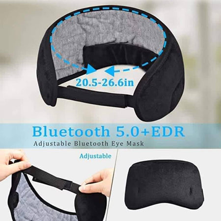 Mascherina Occhi Per Dormire Con Cuffie Wireless Integrate Bluetooth 5.0 Morbida