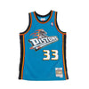 MITCHELL & NESS Canotta Basket Uomo Nba Swingman Jersey Hardwood Classics No 33 Grant Hill 1998-99 Detpit Road Original Team Colors da uomo