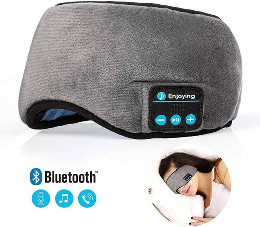 Mascherina Occhi Per Dormire Con Cuffie Wireless Integrate Bluetooth 5.0 Morbida
