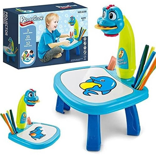 Tavolo Da Disegno Per Bambini Con Proiettore Led Lavagna Educativa Giocattolo