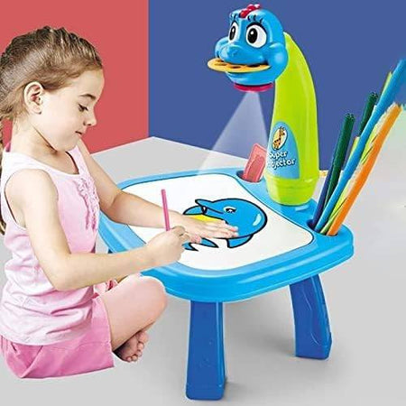 Tavolo Da Disegno Per Bambini Con Proiettore Led Lavagna Educativa Giocattolo
