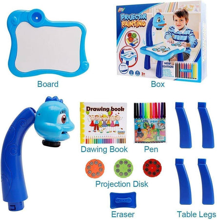 Tavolo Da Disegno Per Bambini Con Proiettore Led Lavagna Educativa Giocattolo