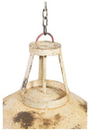 Biscottini Lampadario Industrial a sospensione non elettrificato L46xPR46xH40 cm in ferro finitura crema anticata