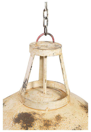 Biscottini Lampadario Industrial a sospensione non elettrificato L46xPR46xH40 cm in ferro finitura crema anticata