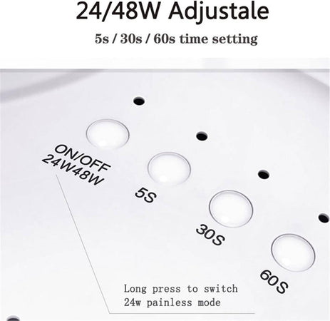 Lampada Uv Per Nail Art Asciugatura Gel Colata Unghie Con 30led Da 48w Manicure