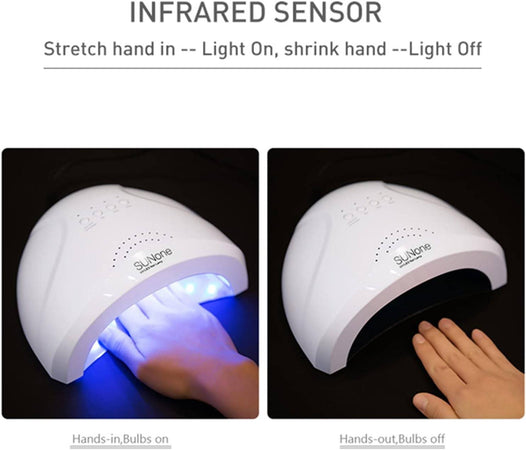 Lampada Uv Per Nail Art Asciugatura Gel Colata Unghie Con 30led Da 48w Manicure