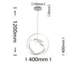 Lampadario 53w Led Moderno Bianco A Sospensione Con Uccello Luce Naturale A51-bn